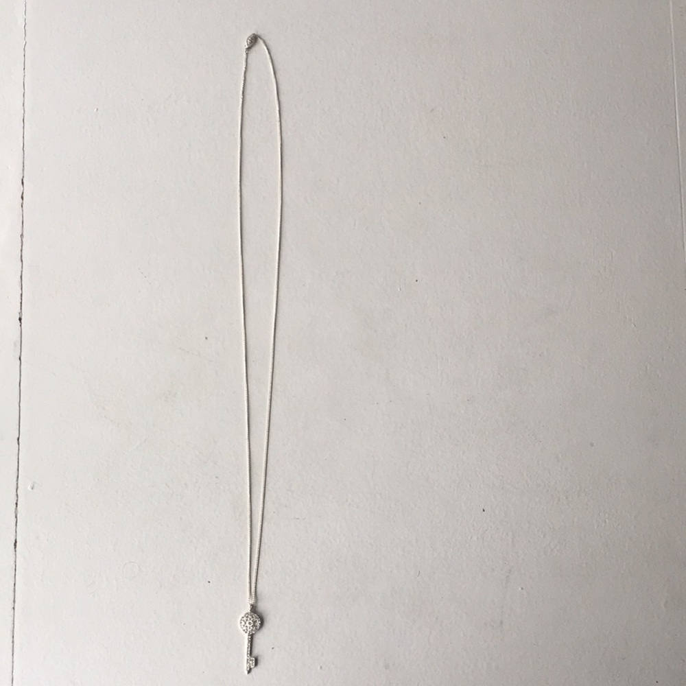 Long Silver key necklace